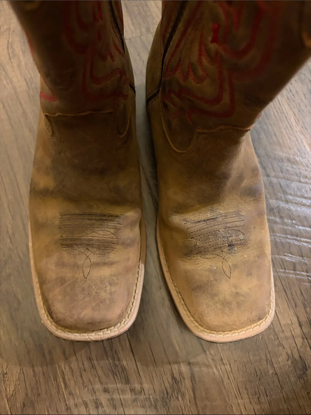 Ariat Brown Kids' Western Boots with Red Stitching